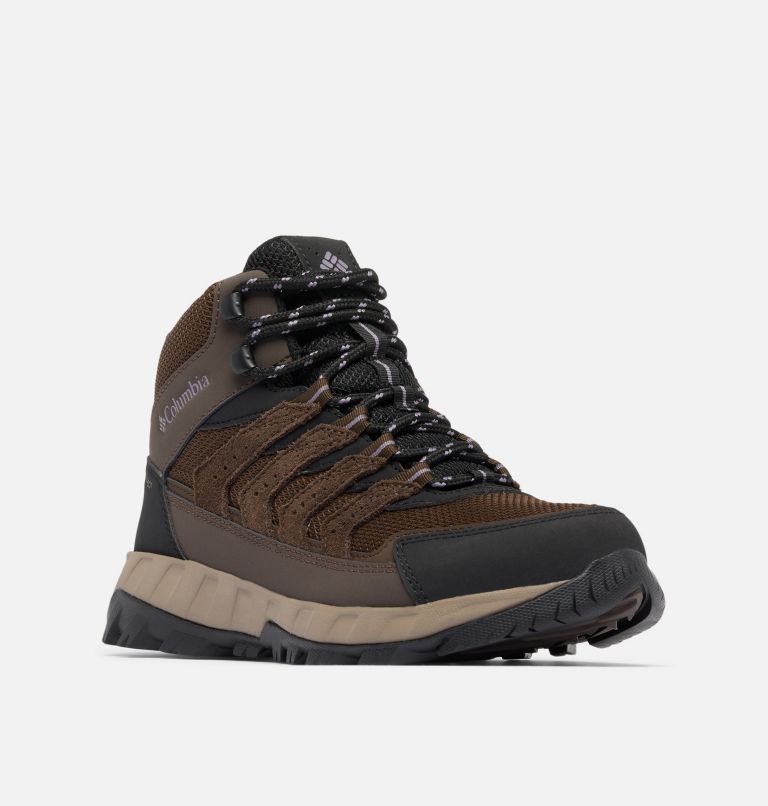 Women's Strata Trail Mid Waterproof Shoe, Color: Cordovan, Granite Purple, image 3