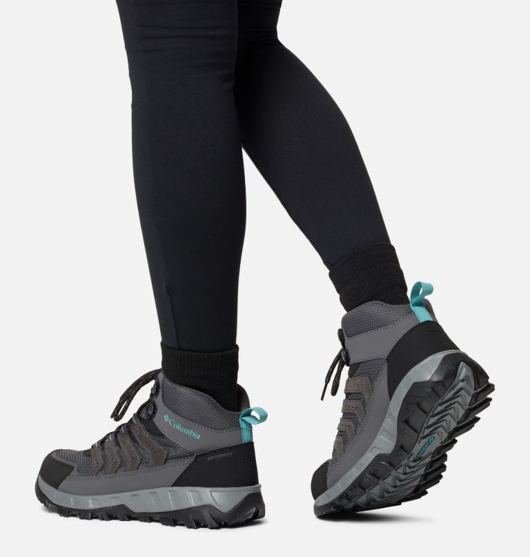 Women's Strata Trail Mid Waterproof Shoe - Wide, Color: Dark Grey, Teal, image 10