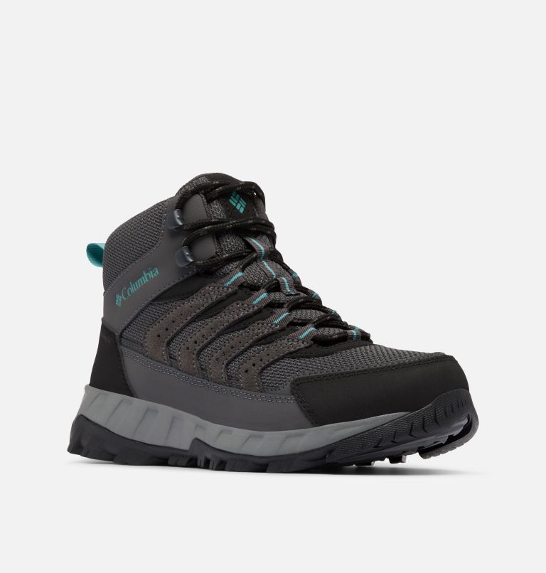 Women's Strata Trail Mid Waterproof Shoe - Wide, Color: Dark Grey, Teal, image 2