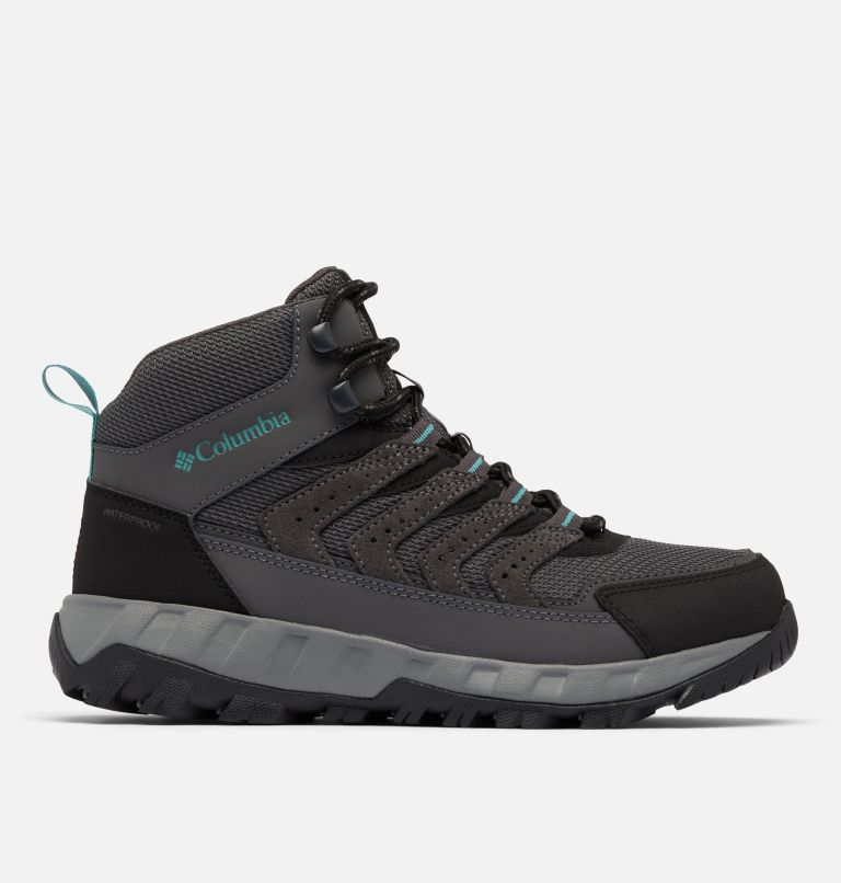 Women's Strata Trail Mid Waterproof Shoe - Wide, Color: Dark Grey, Teal, image 1
