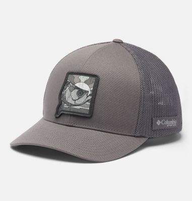 PFG Patch Mesh Ball Cap, Color: City Grey, Sunset Fish, image 1