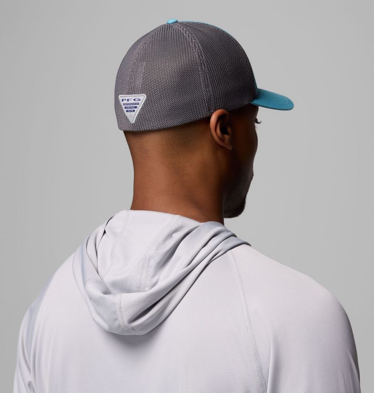 PFG Patch Mesh Ball Cap, Color: Vintage Blue, Redfish Shine, image 4