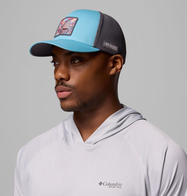 PFG Patch Mesh Ball Cap, Color: Vintage Blue, Redfish Shine, image 3