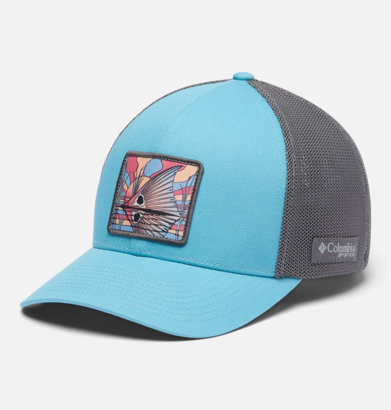 PFG Patch Mesh Ball Cap, Color: Vintage Blue, Redfish Shine, image 1