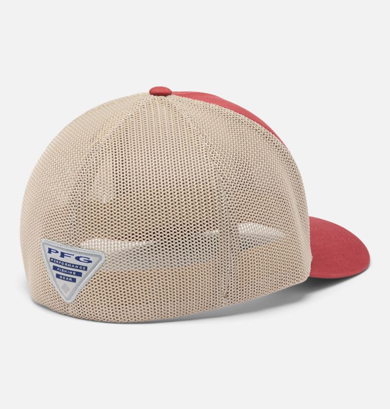 Gorra unisex de malla PFG Patch, Color: Dusty Crimson, Fossil, Redfish Shine, image 2