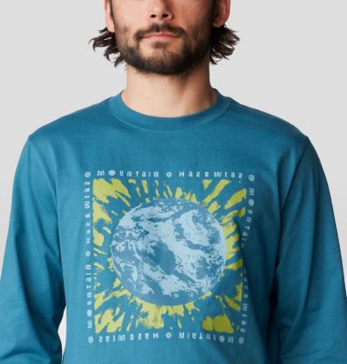 Men's Tie Dye Earth Long Sleeve, Color: Baltic Blue, image 4