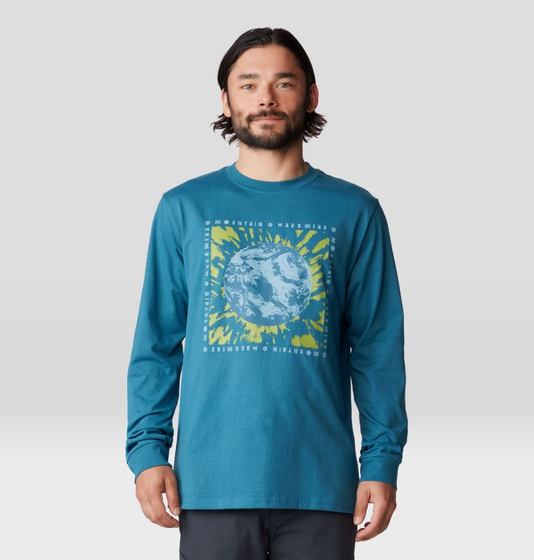 Men's Tie Dye Earth Long Sleeve, Color: Baltic Blue, image 5