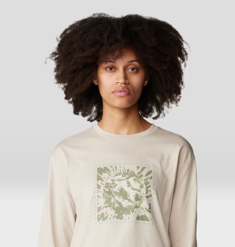 Women's Tie Dye Earth Boxy Long Sleeve, Color: Wild Oyster, image 4