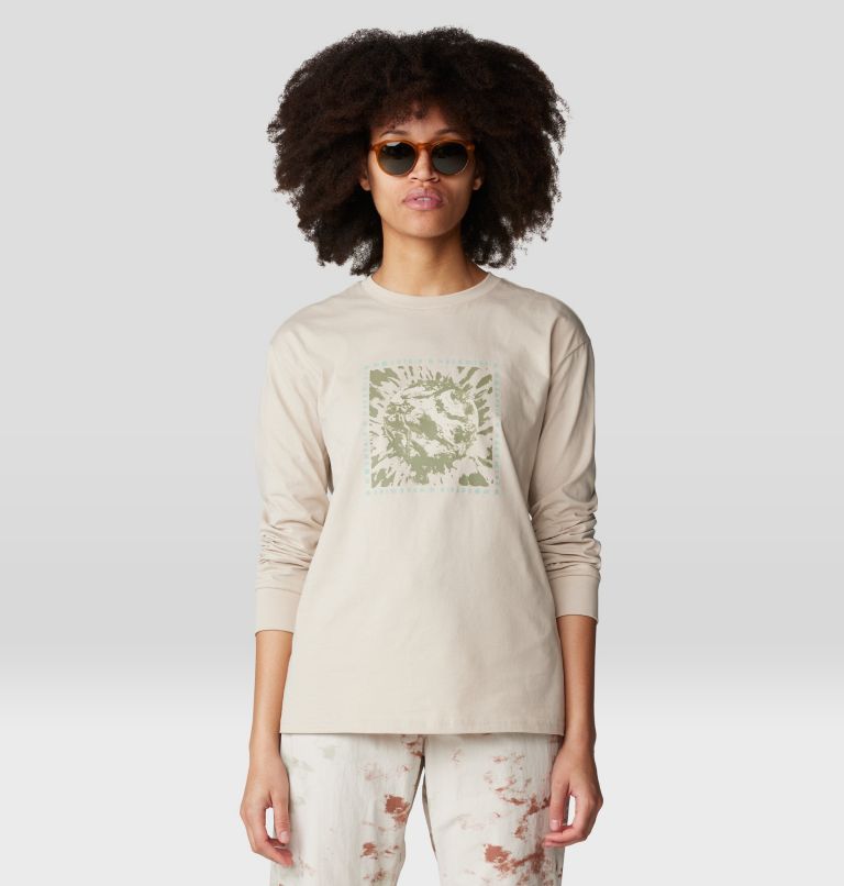 Women's Tie Dye Earth Boxy Long Sleeve, Color: Wild Oyster, image 6