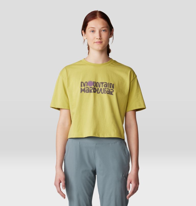 Women's Logo Plus Boxy crop, Color: Bright Olive, image 1