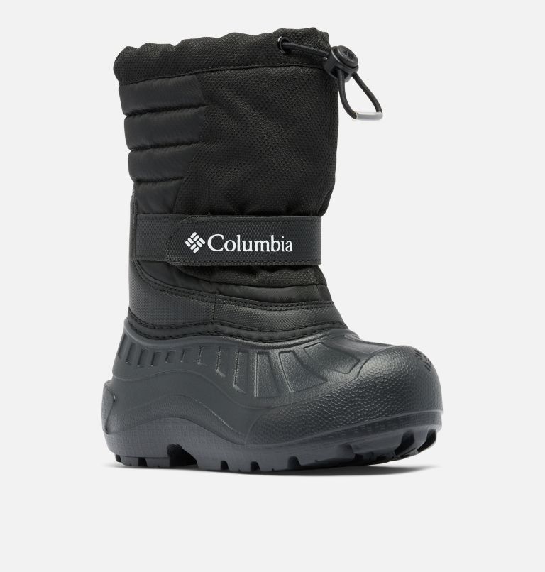 Little Kids' Powderbug Snowlite Boot, Color: Black, White, image 3