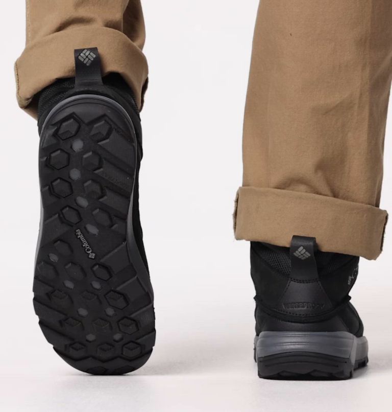 Zapatilla impermeable de media caña Portlander Omni-Heat para hombre, Color: Black, Ti Grey Steel