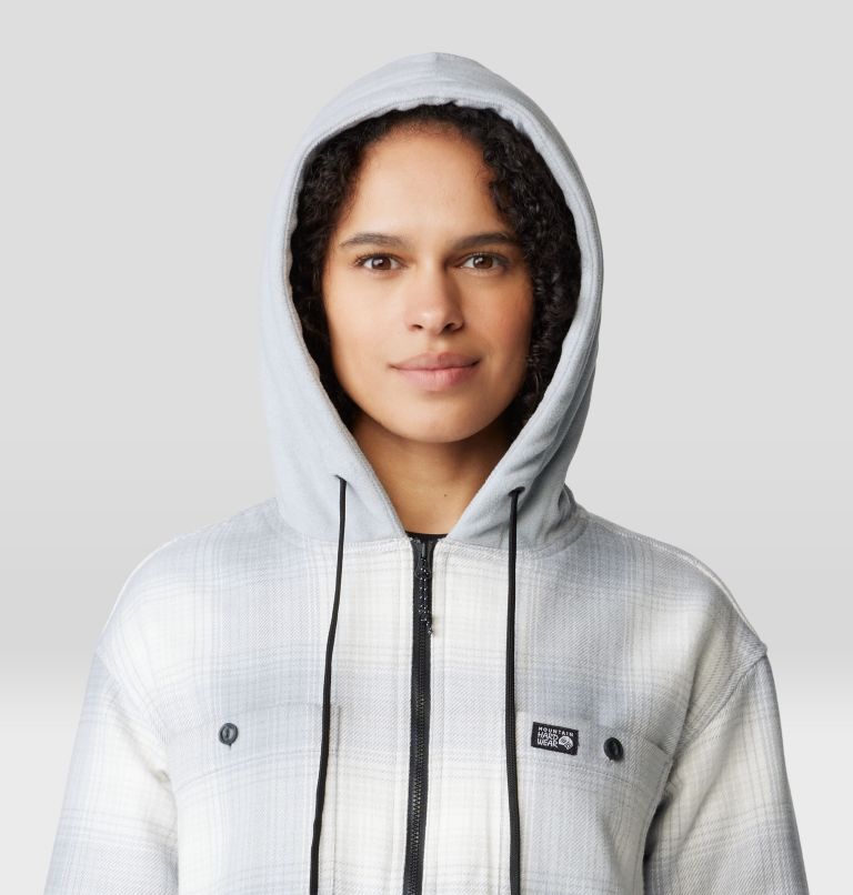 Women's Plusher Microchill Lined Shacket, Color: Glacial Ombre Buffalo Check, image 4