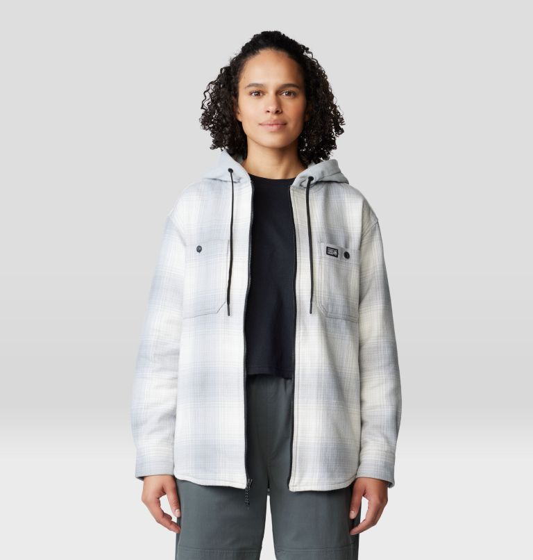 Women's Plusher Microchill Lined Shacket, Color: Glacial Ombre Buffalo Check, image 6