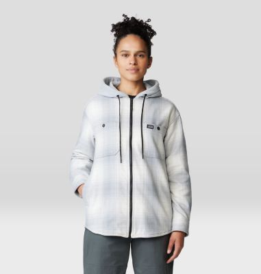 Women's Plusher Microchill Lined Shirt, Color: Glacial Ombre Buffalo Check, image 9