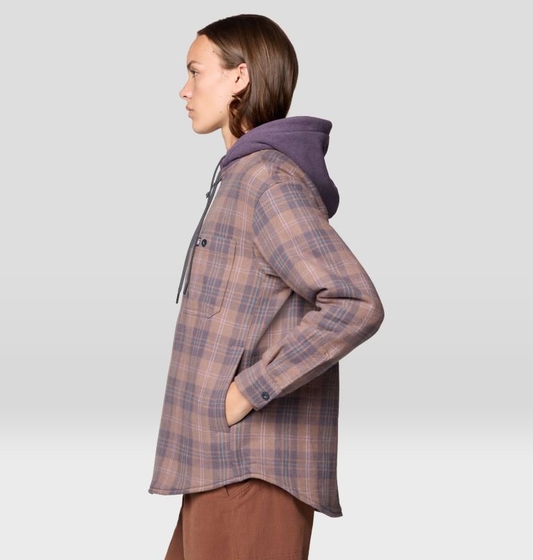 Women's Plusher Microchill Lined Shirt, Color: Wild Taupe Tartan Plaid, image 3