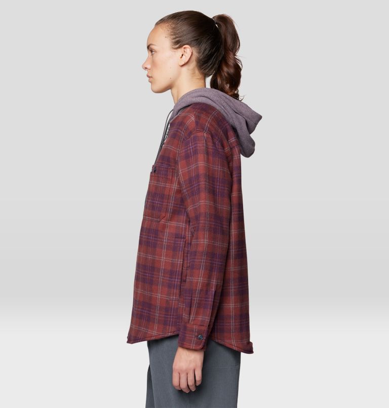 Women's Plusher Microchill Lined Shirt, Color: Blackberry Tartan Plaid, image 3