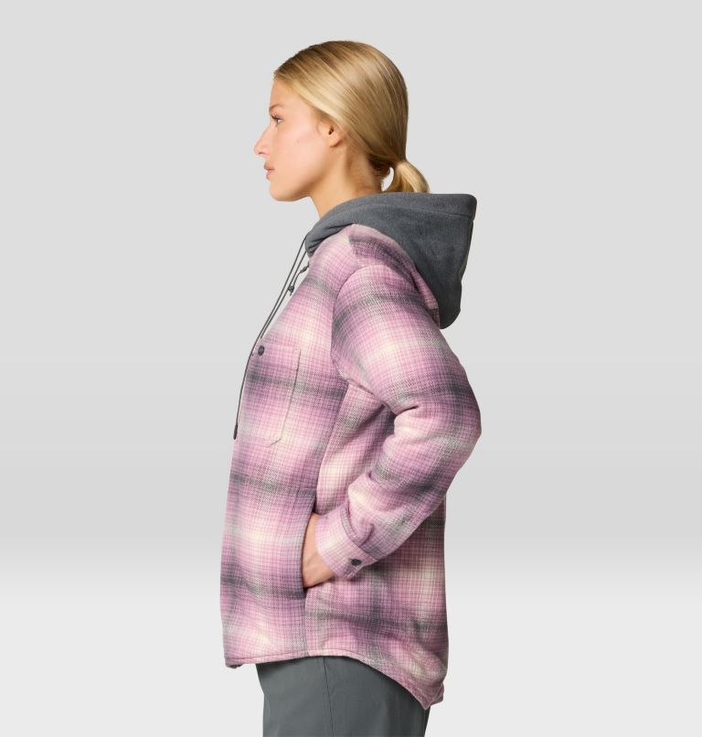 Women's Plusher Microchill Lined Shacket, Color: Dark Daze Ombre Buffalo Check, image 3