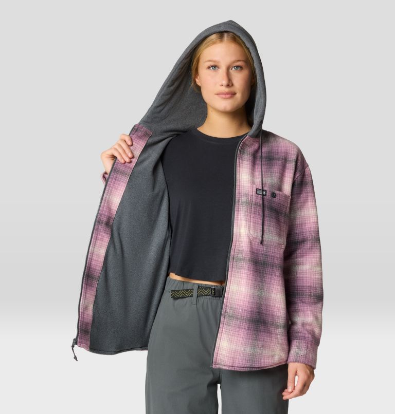 Women's Plusher Microchill Lined Shacket, Color: Dark Daze Ombre Buffalo Check, image 5