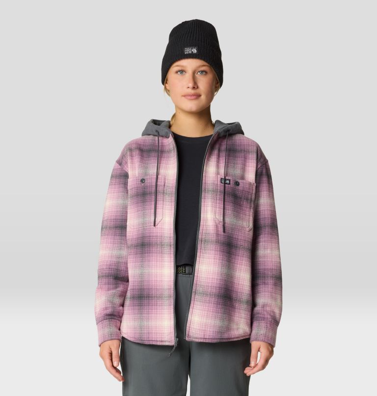 Women's Plusher Microchill Lined Shacket, Color: Dark Daze Ombre Buffalo Check, image 7