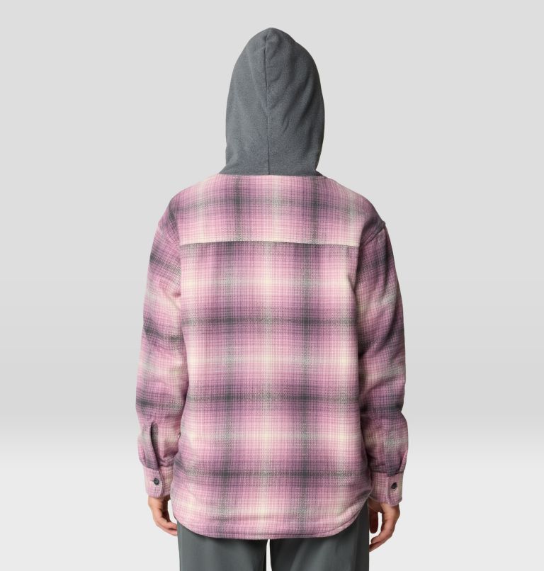Women's Plusher Microchill Lined Shacket, Color: Dark Daze Ombre Buffalo Check, image 2