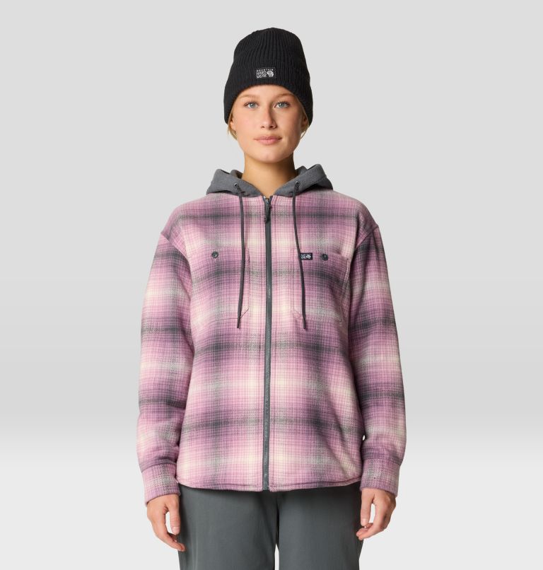 Women's Plusher Microchill Lined Shacket, Color: Dark Daze Ombre Buffalo Check, image 1