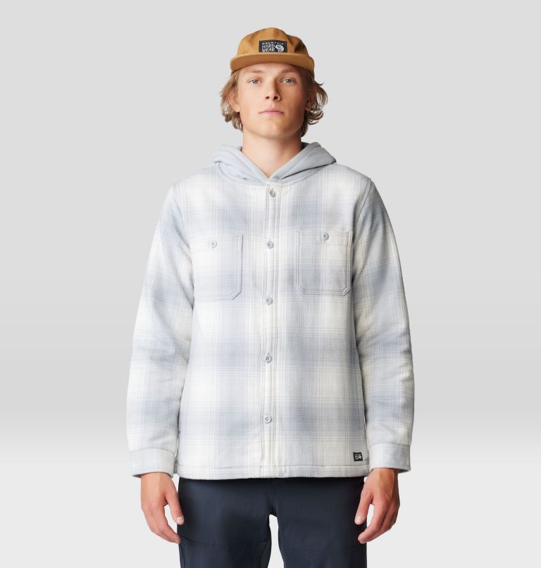 Men's Plusher Microchill Lined Shacket, Color: Glacial Ombre Buffalo Check Print, image 6