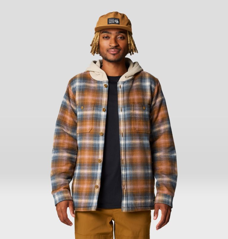 Men's Plusher Microchill Lined Shacket, Color: Golden Brown Ombre Buffalo Check Print, image 6