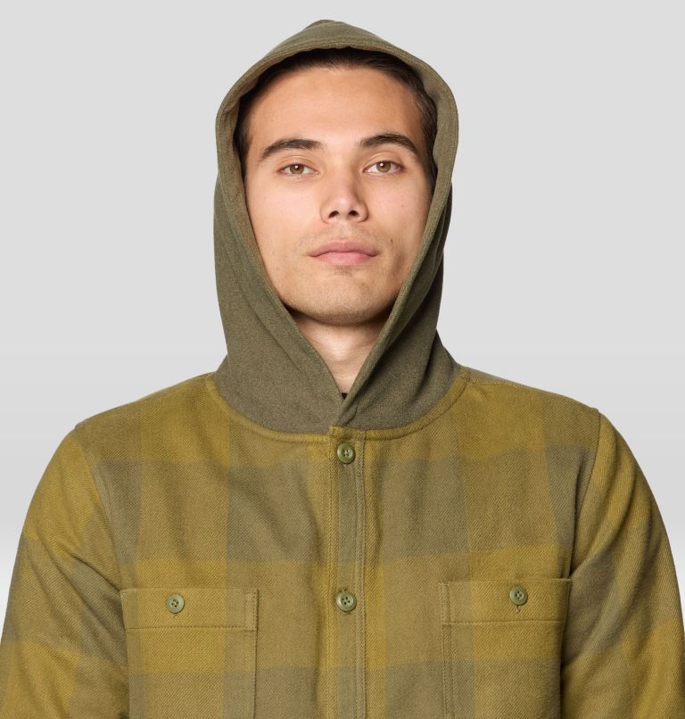 Men's Plusher Microchill Lined Shacket, Color: Combat Green Tatanka Check, image 5