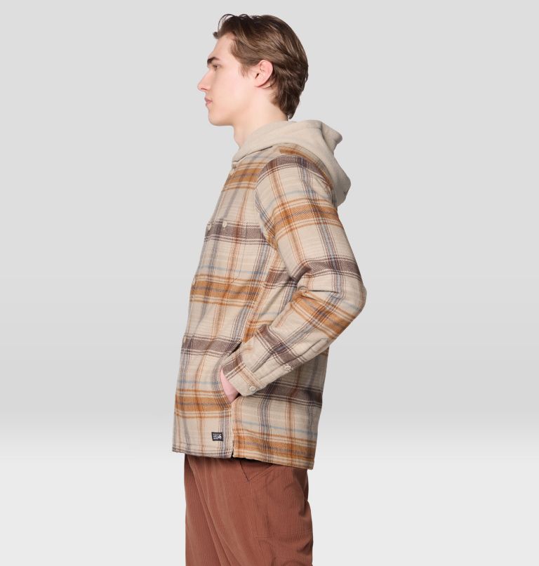 Men's Plusher Microchill Lined Shacket, Color: Badlands Wyoming Plaid, image 3