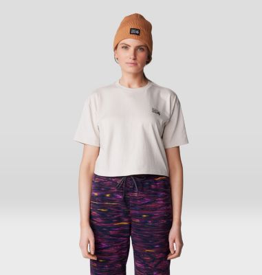 Women's MHW Logo Boxy Crop Short Sleeve, Color: Talc, image 1