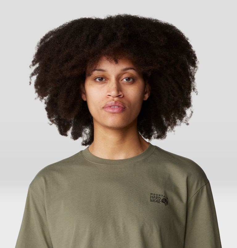 Women's MHW Logo Boxy Crop Short Sleeve, Color: Stone Green, image 4
