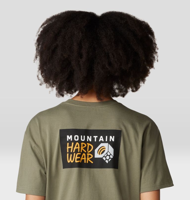 Women's MHW Logo Boxy Crop Short Sleeve, Color: Stone Green, image 5