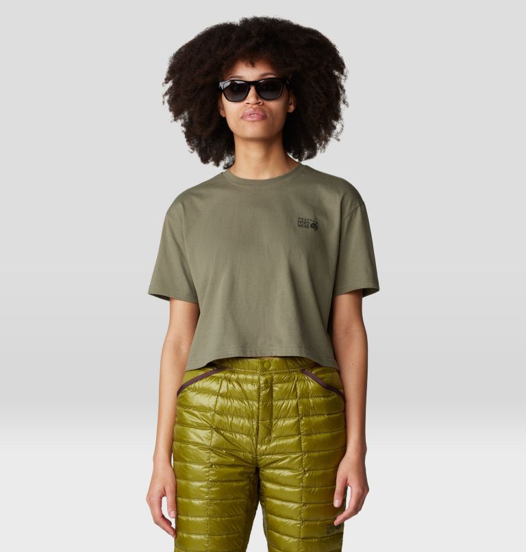 Women's MHW Logo Boxy Crop Short Sleeve, Color: Stone Green, image 6