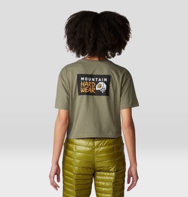 Women's MHW Logo Boxy Crop Short Sleeve, Color: Stone Green, image 6