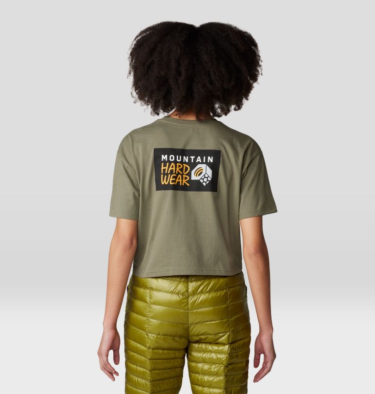 Women's MHW Logo Boxy Crop Short Sleeve, Color: Stone Green, image 2