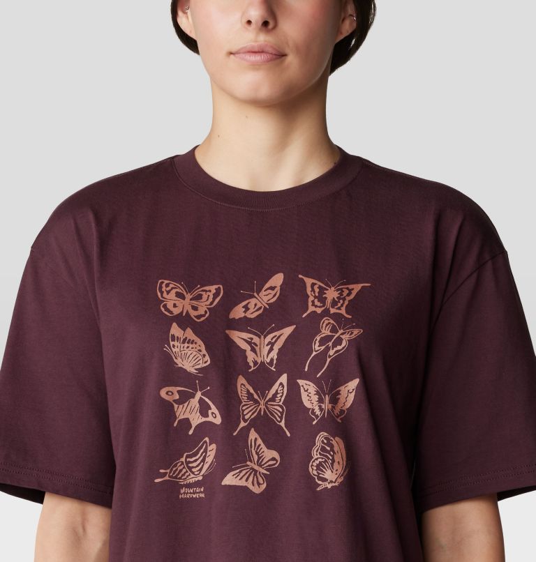 Women's Butterflies Boxy Short Sleeve, Color: Blackberry, image 4