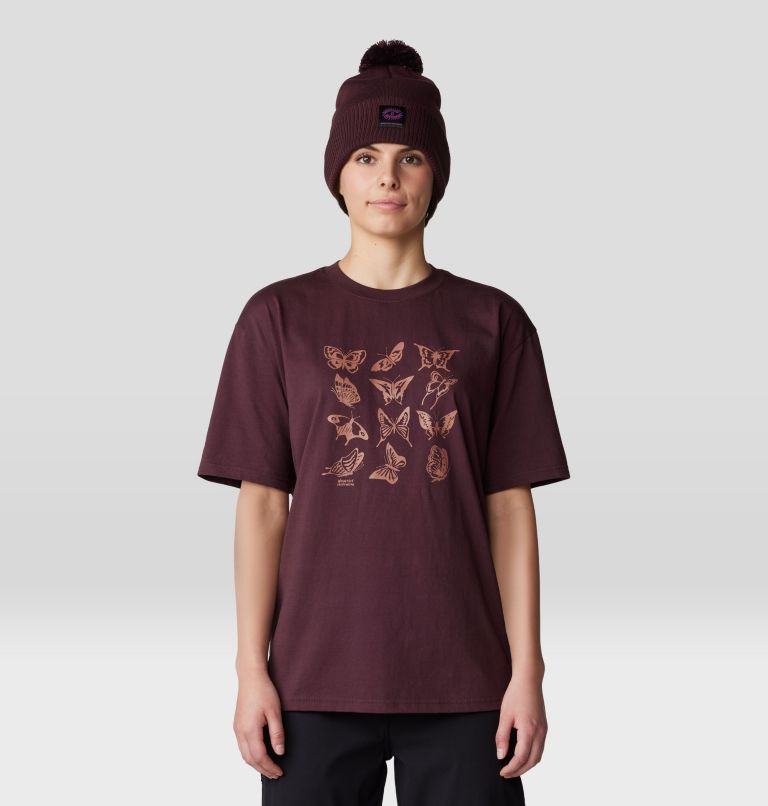 Women's Butterflies Boxy Short Sleeve, Color: Blackberry, image 5