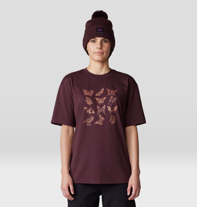 Women's Butterflies Boxy Short Sleeve, Color: Blackberry, image 1