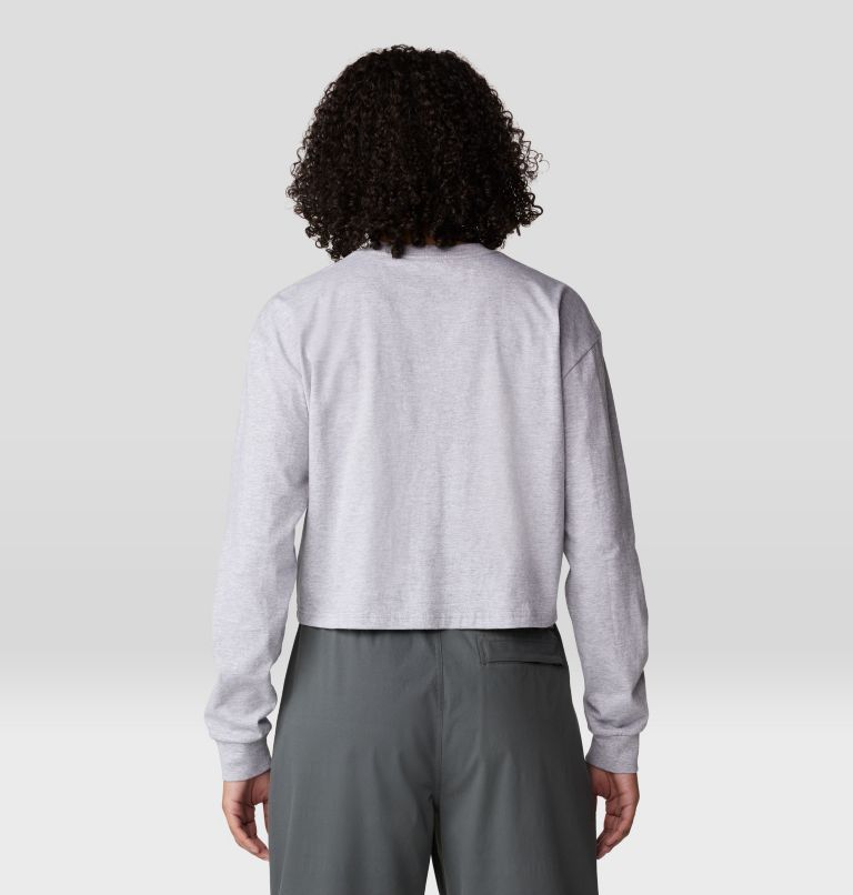 Women's Wild Flowers Boxy Crop Long Sleeve, Color: Hardwear Grey Heather, image 2