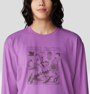 Women's Wild Flowers Boxy Crop Long Sleeve, Color: Lilac Glow, image 4
