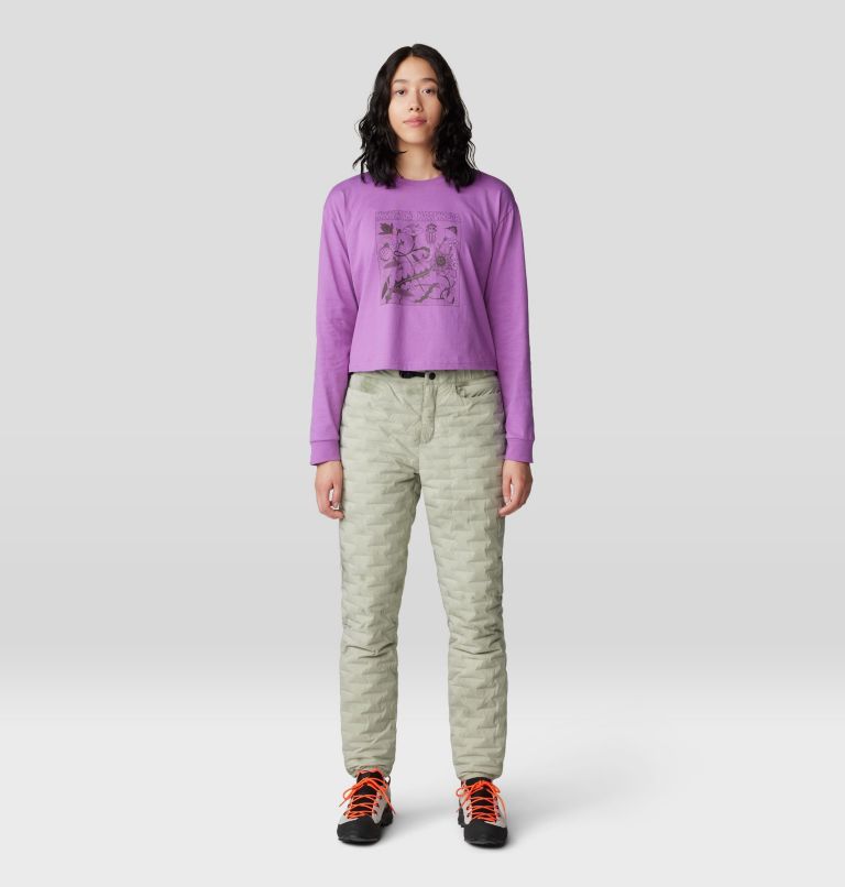 Women's Wild Flowers Boxy Crop Long Sleeve, Color: Lilac Glow, image 5