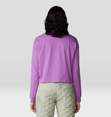 Women's Wild Flowers Boxy Crop Long Sleeve, Color: Lilac Glow, image 2