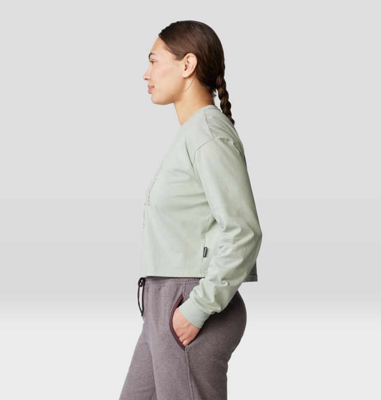 Women's Experiences Boxy Crop Long Sleeve, Color: White Sage, image 3