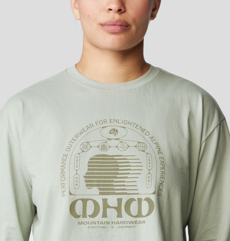 Women's Experiences Boxy Crop Long Sleeve, Color: White Sage, image 4