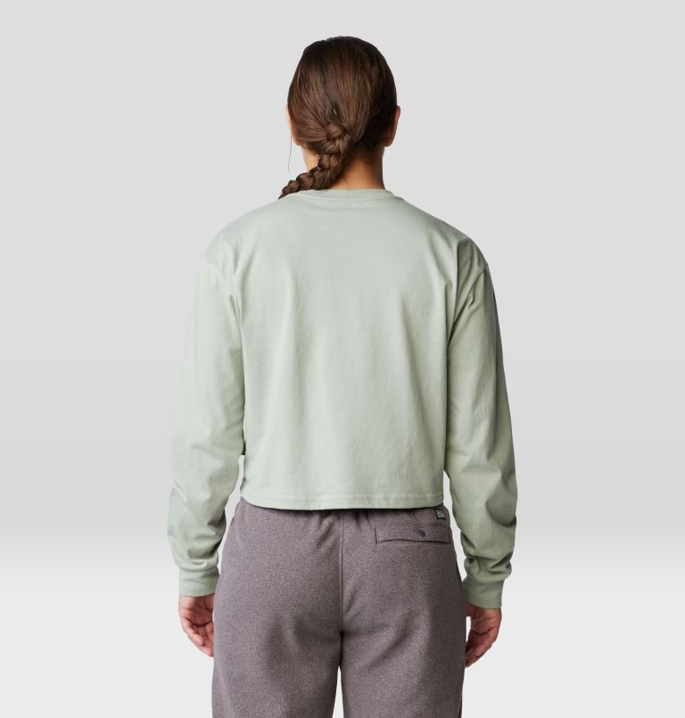 Women's Experiences Boxy Crop Long Sleeve, Color: White Sage, image 2