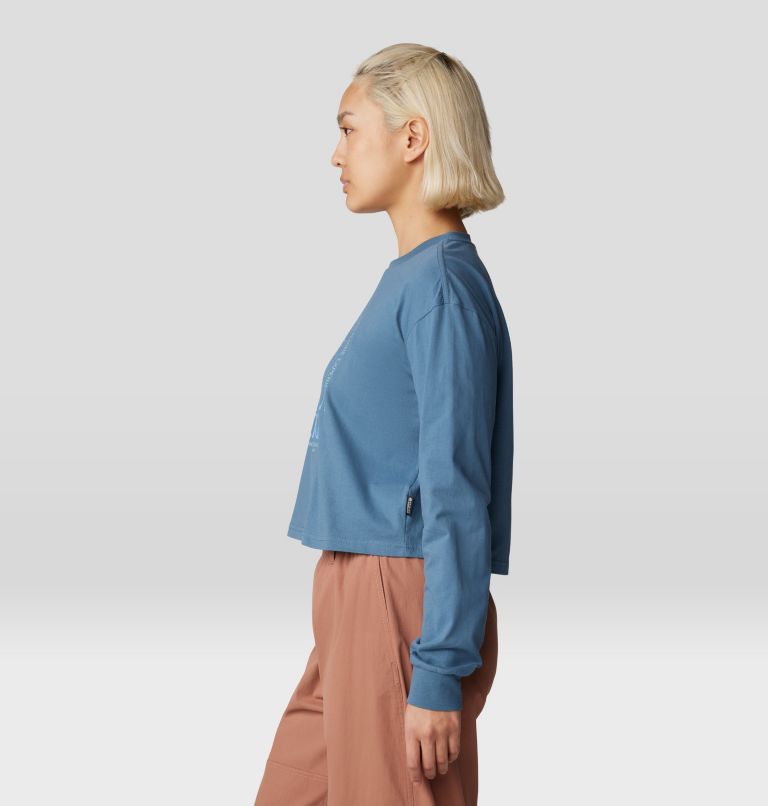 Women's Experiences Boxy Crop Long Sleeve, Color: Adriatic Blue, image 3