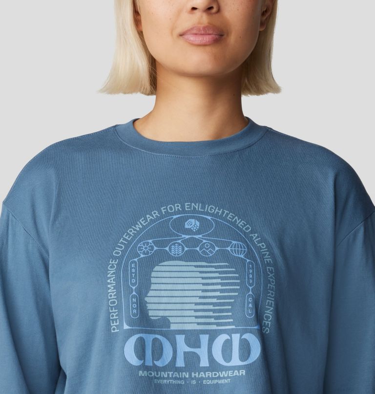 Women's Experiences Boxy Crop Long Sleeve, Color: Adriatic Blue, image 4
