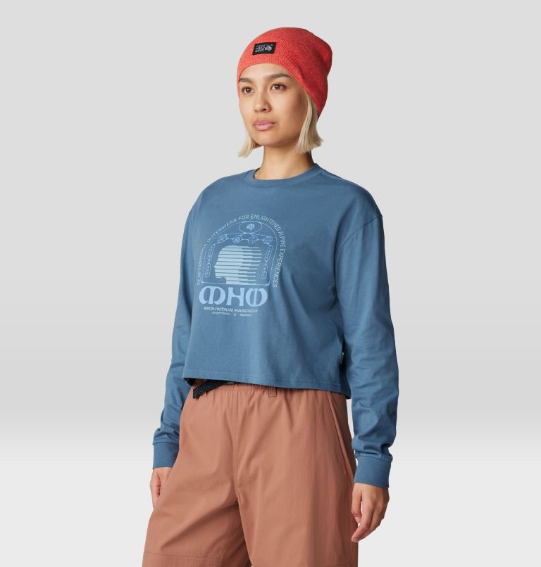 Women's Experiences Boxy Crop Long Sleeve, Color: Adriatic Blue, image 5