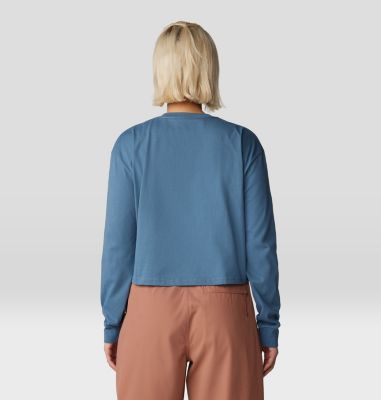 Women's Experiences Boxy Crop Long Sleeve, Color: Adriatic Blue, image 14